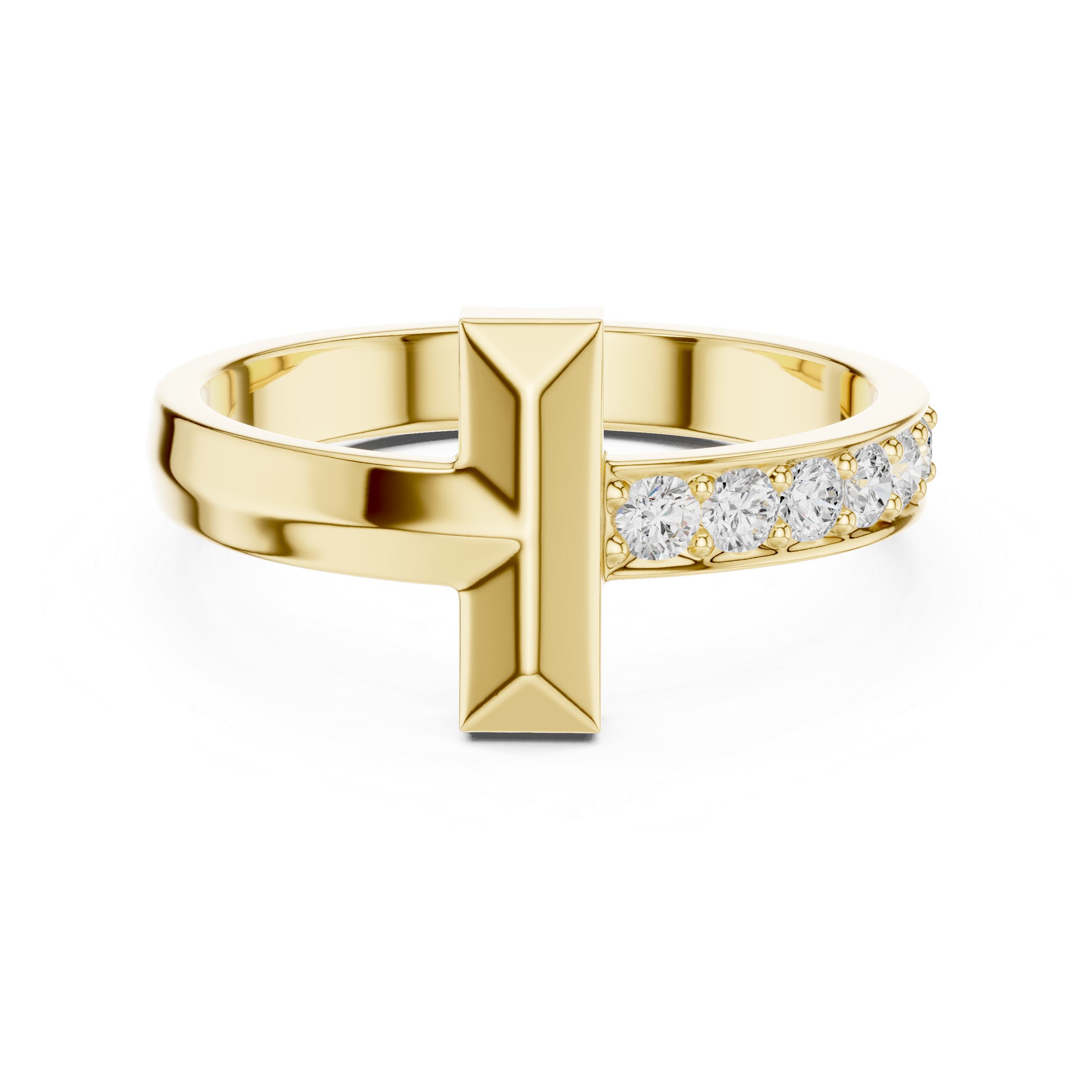 0.21 CT Pavé Diamond Men's Bar Ring