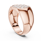 Round Diamond Cluster Men's Signet Ring