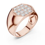 Round Diamond Cluster Men's Signet Ring