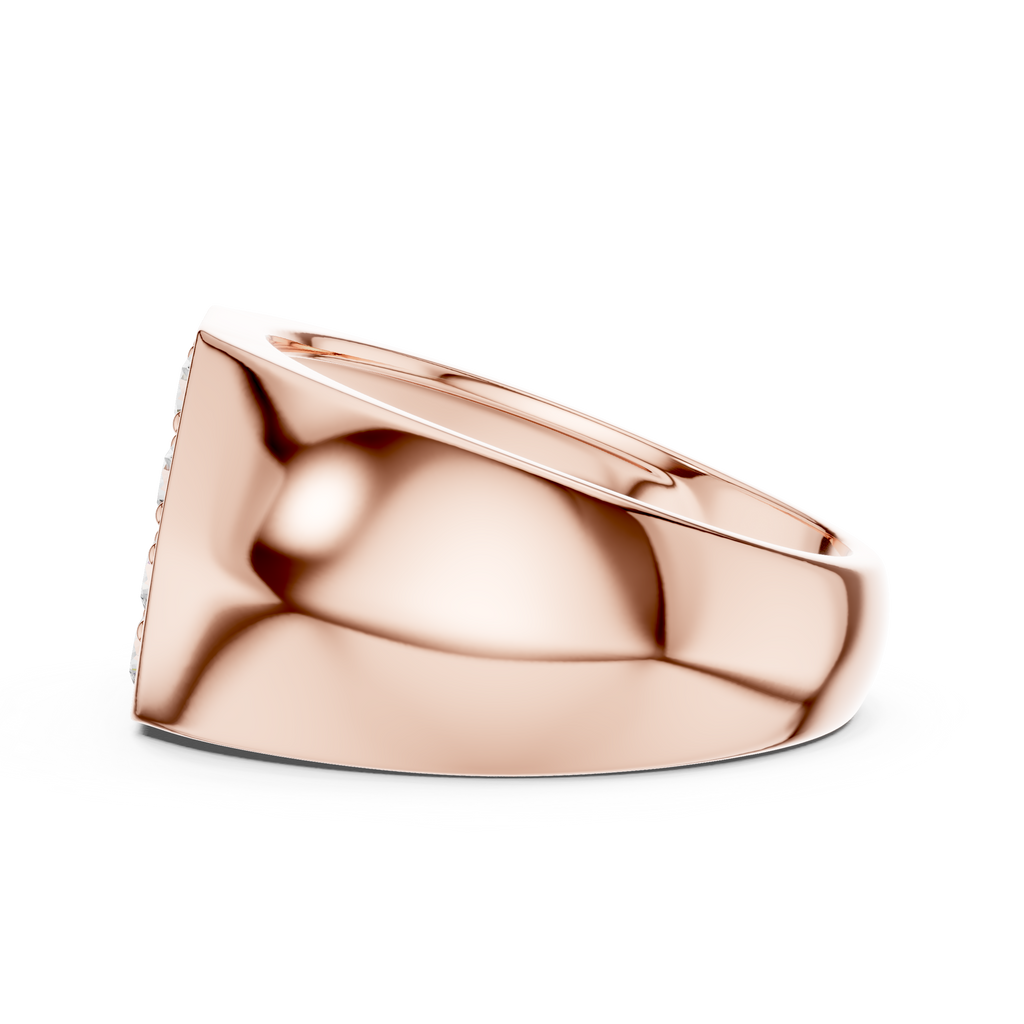 Round Diamond Cluster Men's Signet Ring