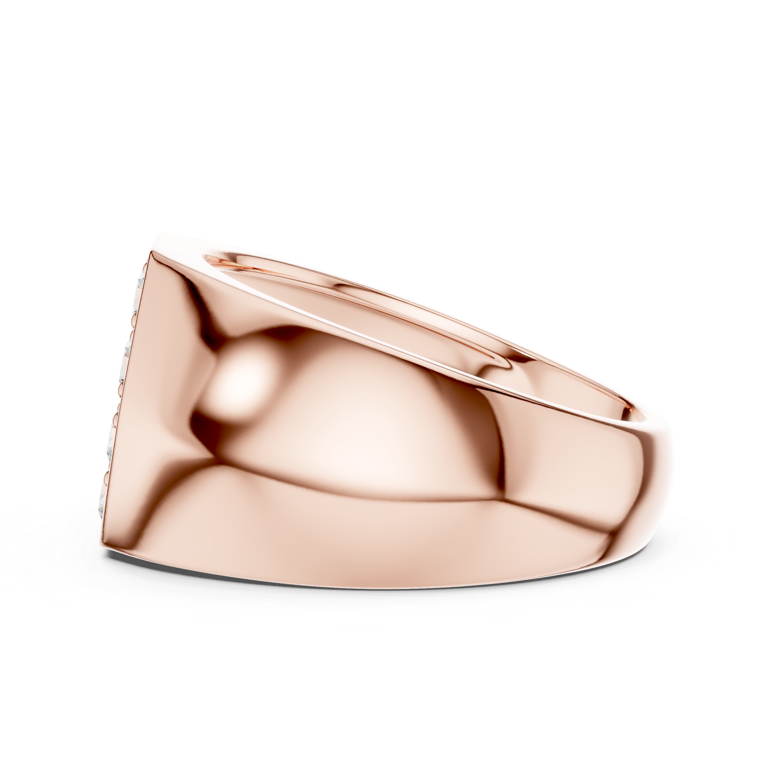 Round Diamond Cluster Men's Signet Ring