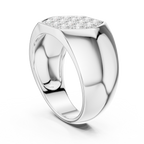 Round Diamond Cluster Men's Signet Ring