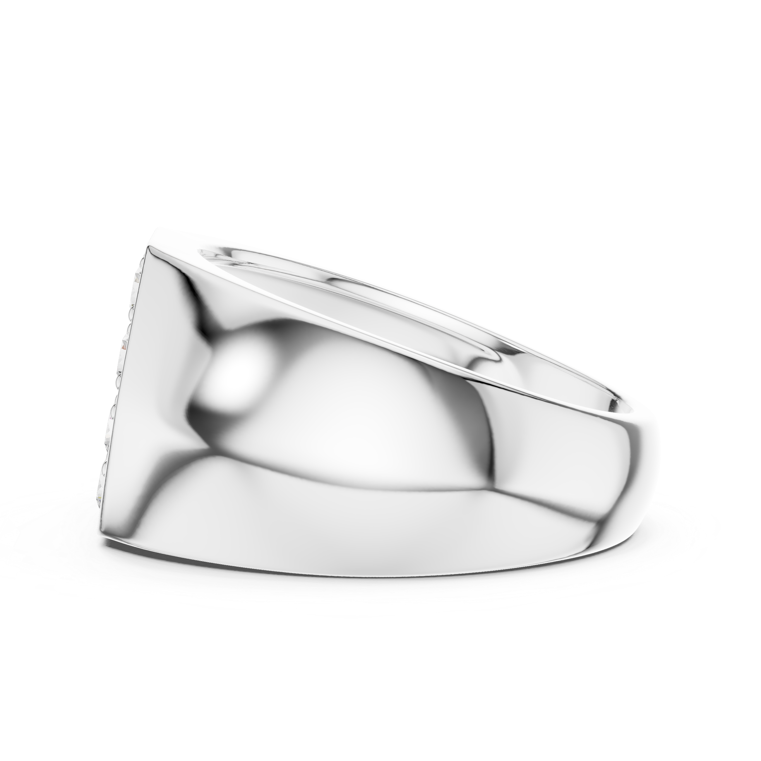 Round Diamond Cluster Men's Signet Ring