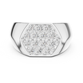 Round Diamond Cluster Men's Signet Ring