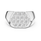 Round Diamond Cluster Men's Signet Ring