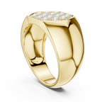 Round Diamond Cluster Men's Signet Ring
