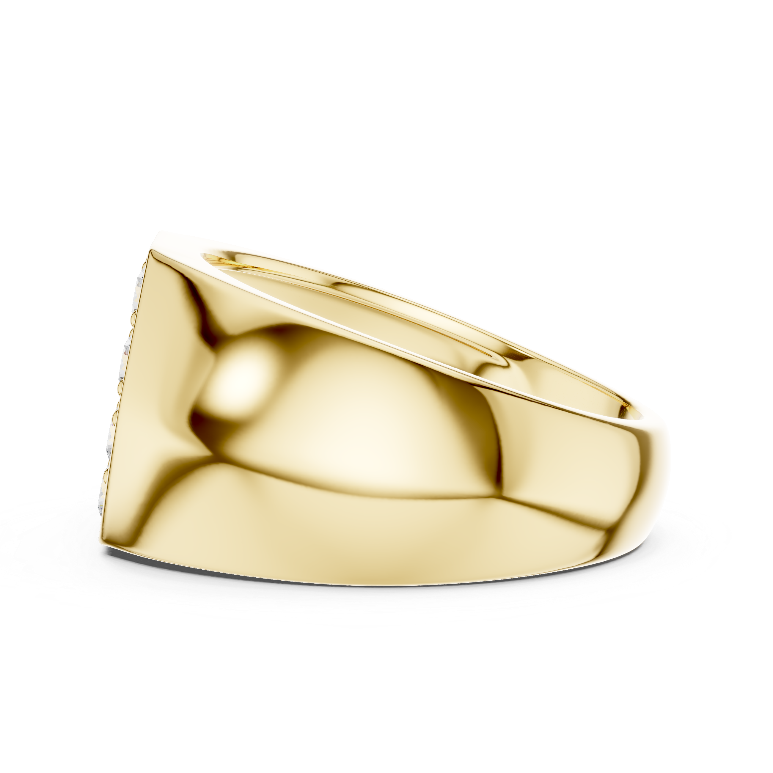 Round Diamond Cluster Men's Signet Ring