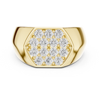 Round Diamond Cluster Men's Signet Ring