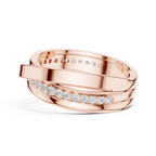 Round Diamond Criss-Cross Men's Band Ring
