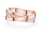 Round Diamond Criss-Cross Men's Band Ring
