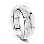 Round Diamond Criss-Cross Men's Band Ring