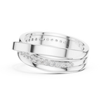 Round Diamond Criss-Cross Men's Band Ring