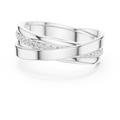 Round Diamond Criss-Cross Men's Band Ring