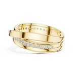 Round Diamond Criss-Cross Men's Band Ring