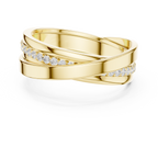 Round Diamond Criss-Cross Men's Band Ring