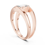 Emerald Cut Diamond Open Gallery Men's Ring