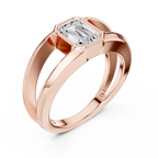 Emerald Cut Diamond Open Gallery Men's Ring