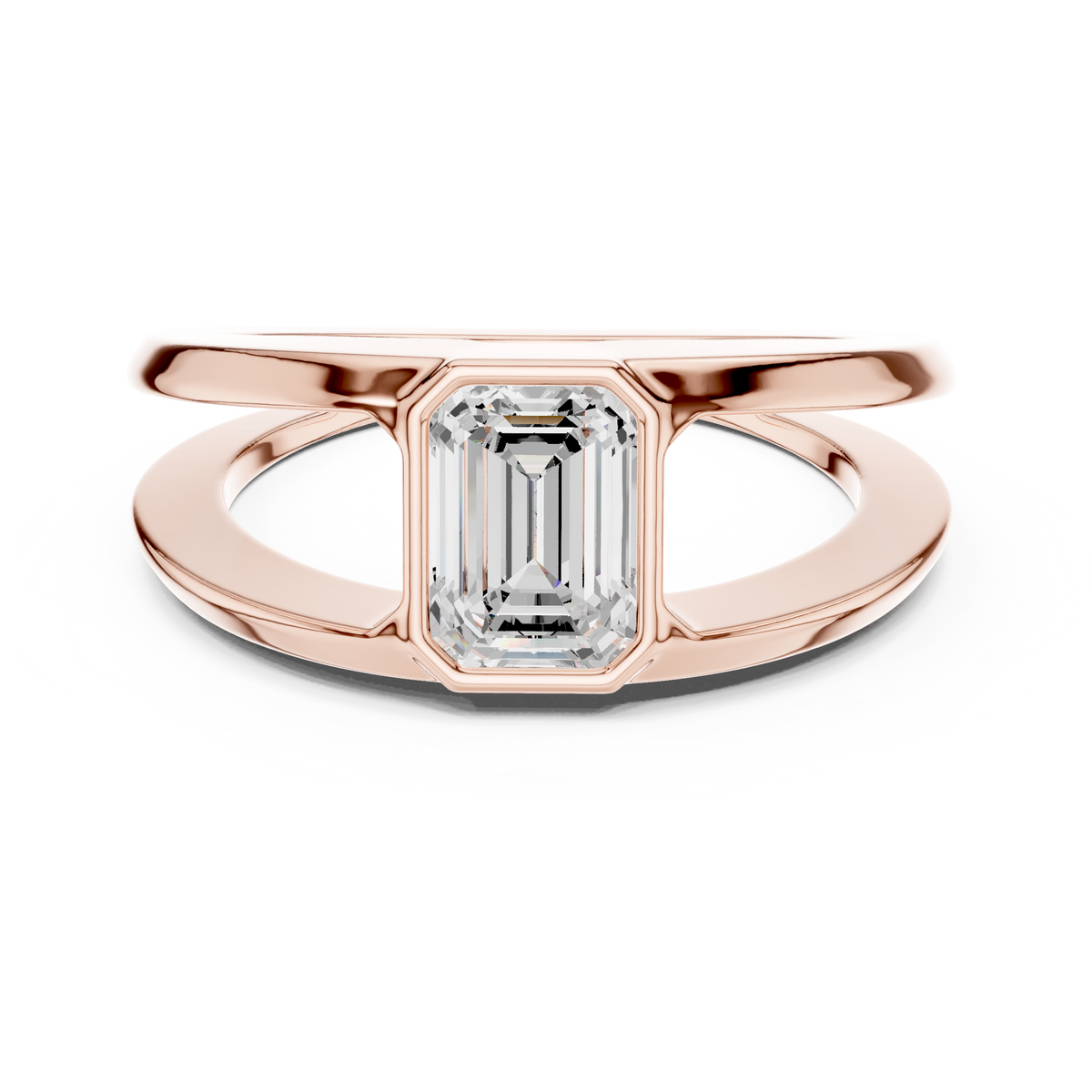 Emerald Cut Diamond Open Gallery Men's Ring – view 5 of 12, lab grown diamond ring | Jewelix Atelier