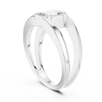 Emerald Cut Diamond Open Gallery Men's Ring