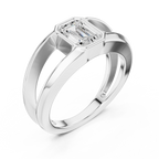 Emerald Cut Diamond Open Gallery Men's Ring