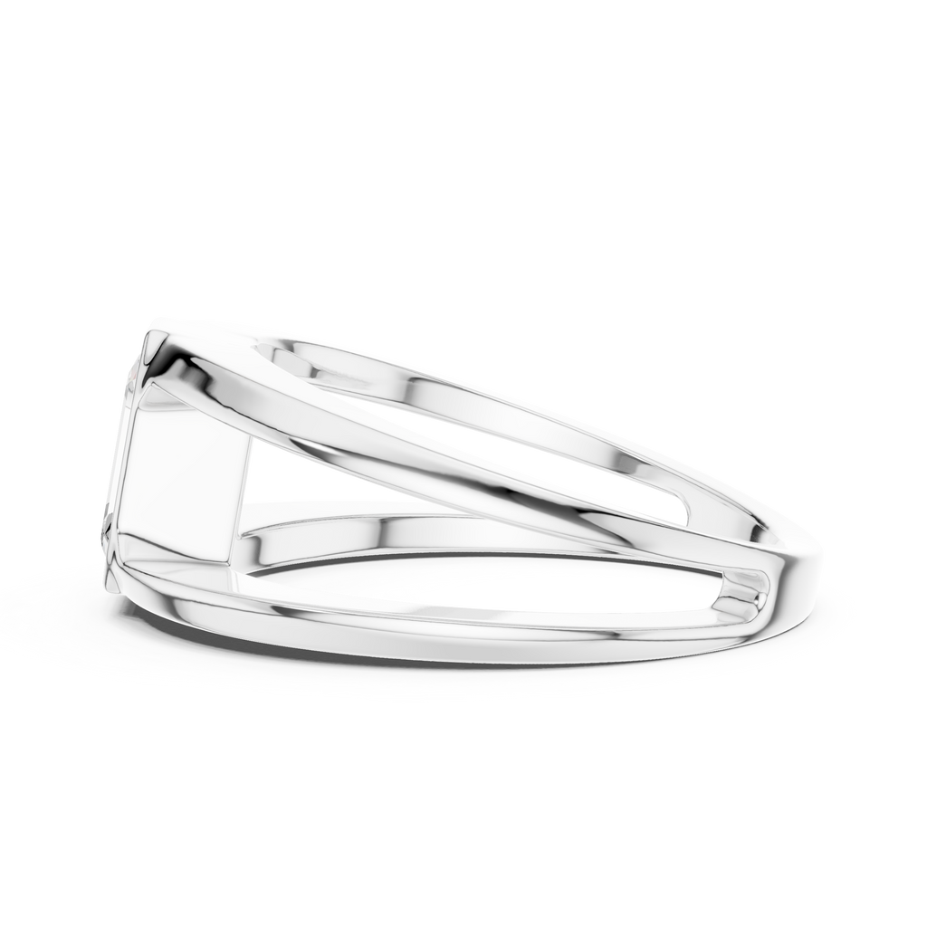 Emerald Cut Diamond Open Gallery Men's Ring