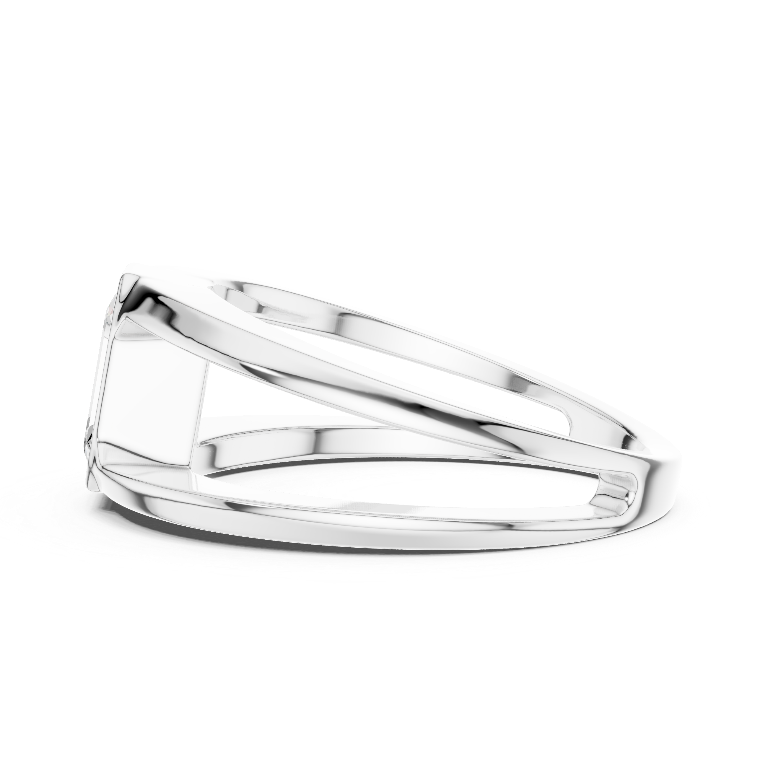 Emerald Cut Diamond Open Gallery Men's Ring