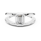 Emerald Cut Diamond Open Gallery Men's Ring
