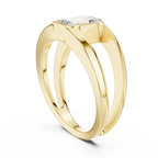 Emerald Cut Diamond Open Gallery Men's Ring