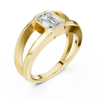 Emerald Cut Diamond Open Gallery Men's Ring