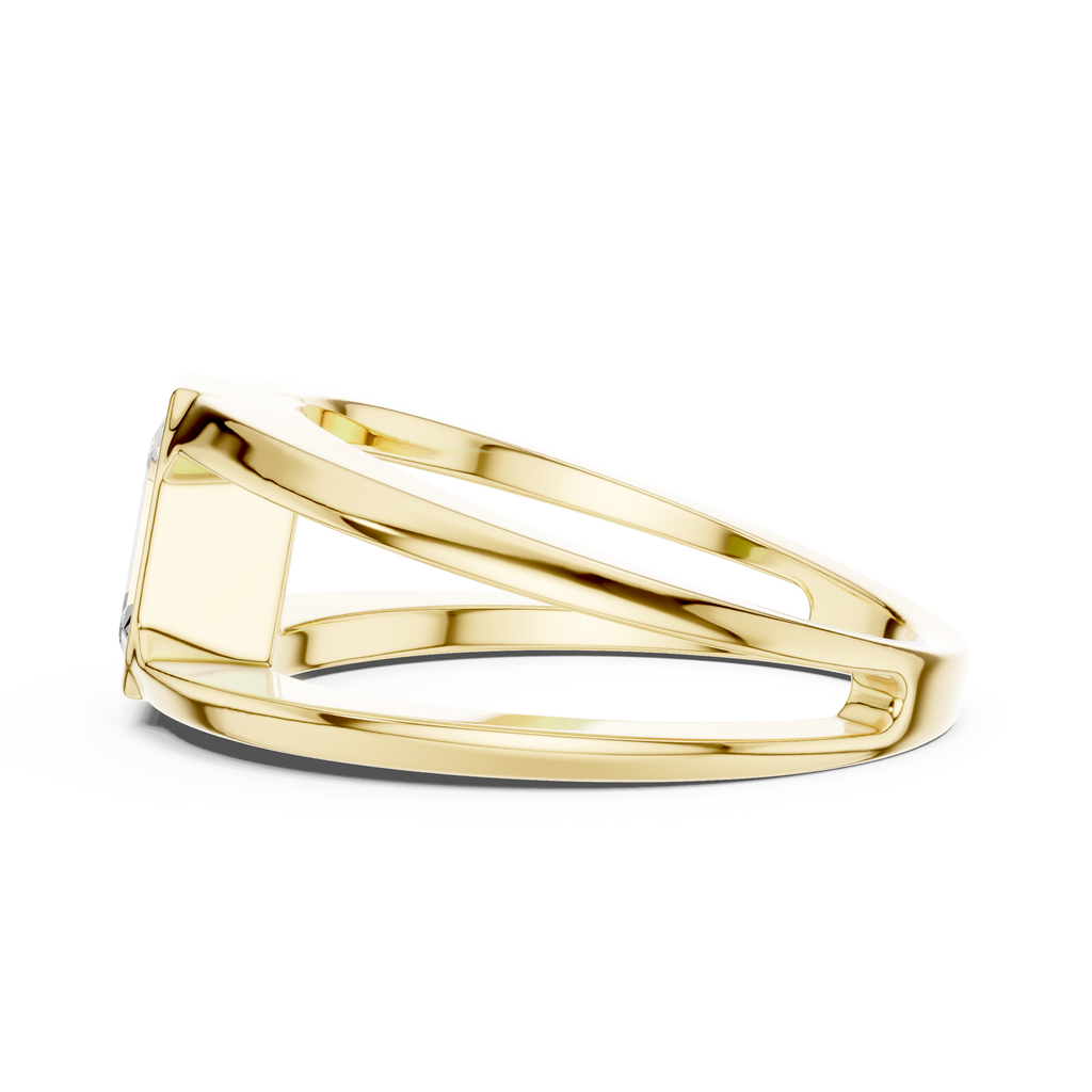 Emerald Cut Diamond Open Gallery Men's Ring
