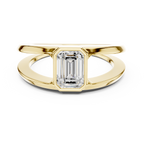 Emerald Cut Diamond Open Gallery Men's Ring