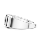 Round Diamond Men's Halo Signet Ring