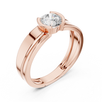 Round Diamond Modern Men's Solitaire Ring
