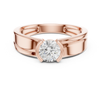 Round Diamond Modern Men's Solitaire Ring