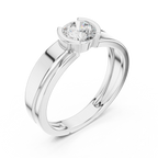 Round Diamond Modern Men's Solitaire Ring