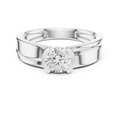 Round Diamond Modern Men's Solitaire Ring