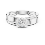 Round Diamond Modern Men's Solitaire Ring