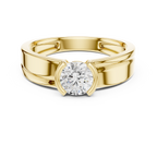 Round Diamond Modern Men's Solitaire Ring