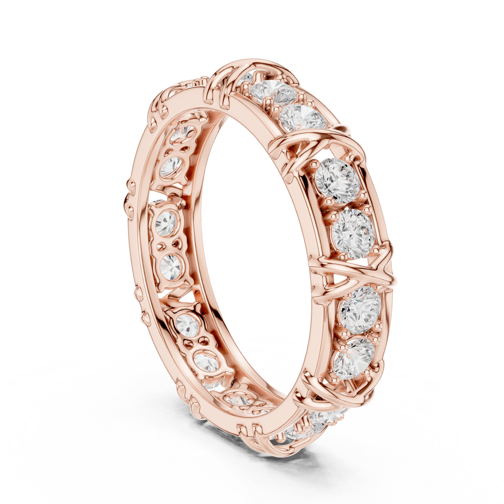 Round Diamond Eternity Wedding Band Ring