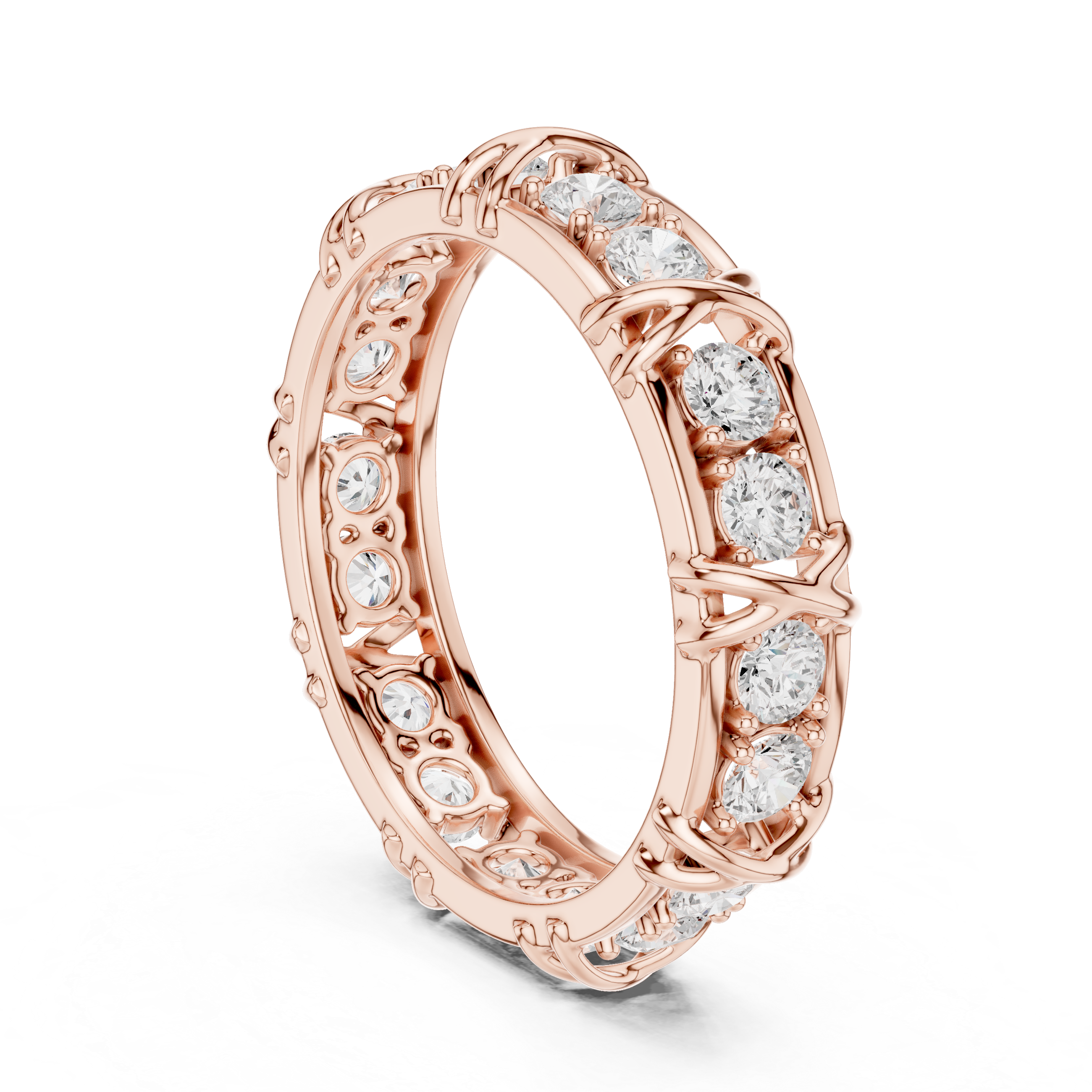 Round Diamond Eternity Wedding Band Ring