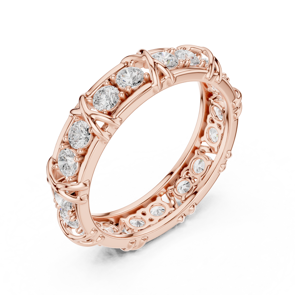 Round Diamond Eternity Wedding Band Ring