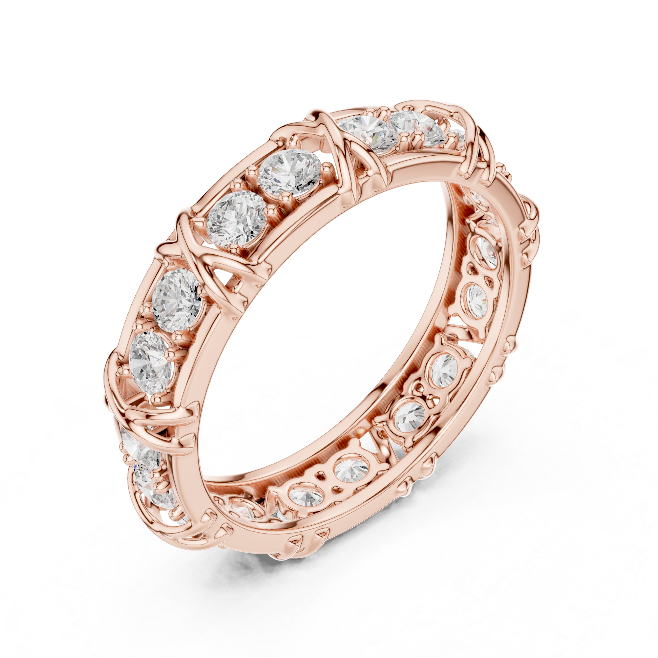 Round Diamond Eternity Wedding Band Ring