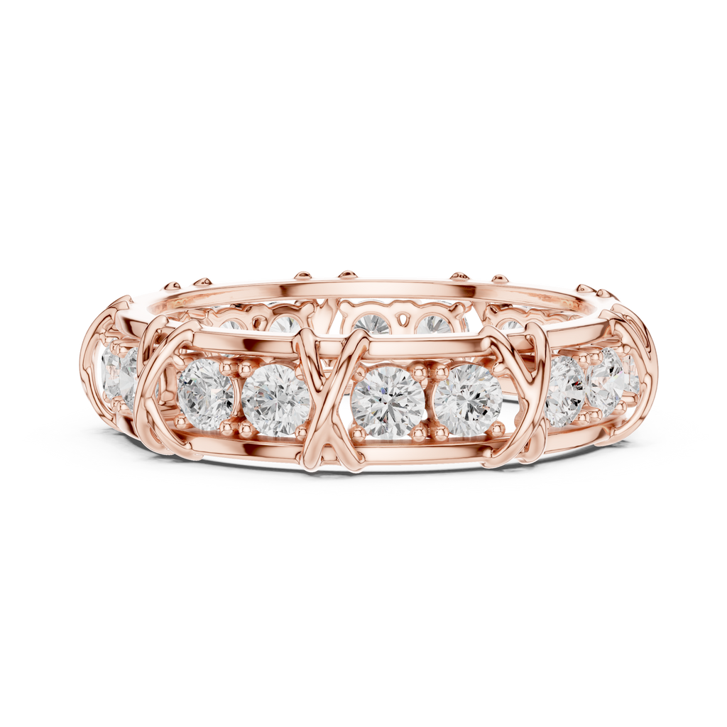 Round Diamond Eternity Wedding Band Ring