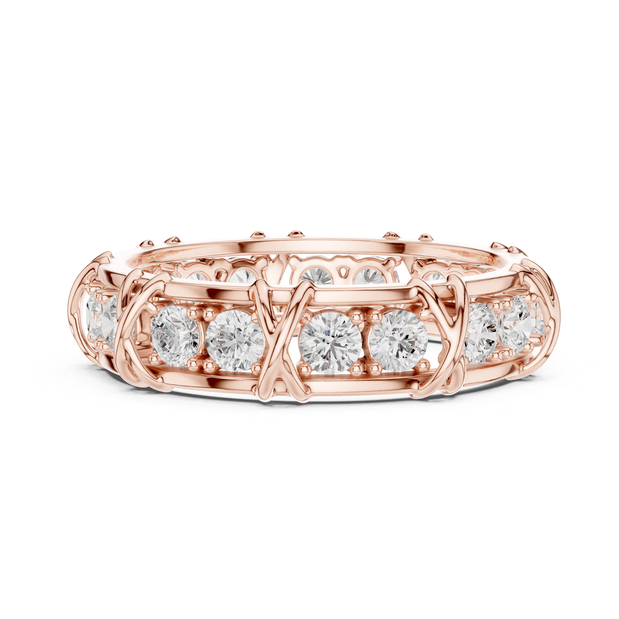 Round Diamond Eternity Wedding Band Ring