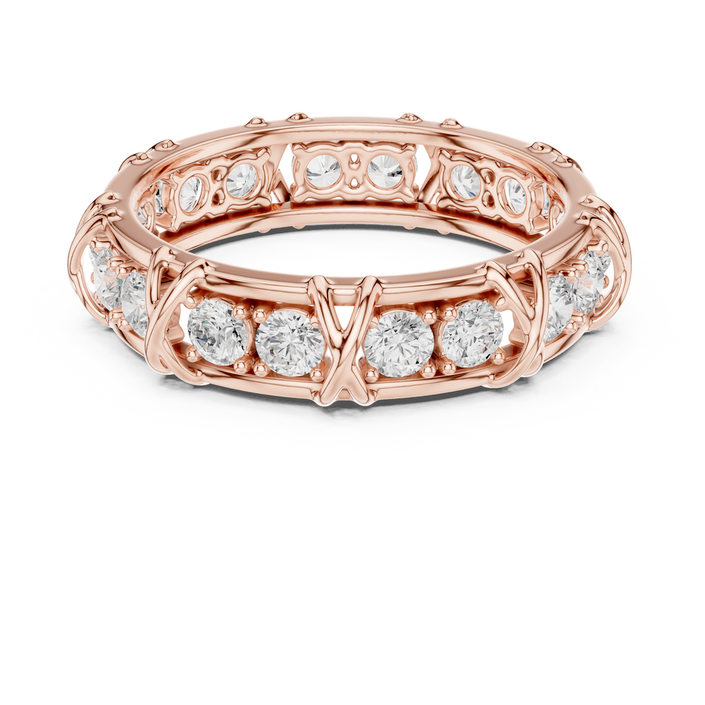 Round Diamond Eternity Wedding Band Ring