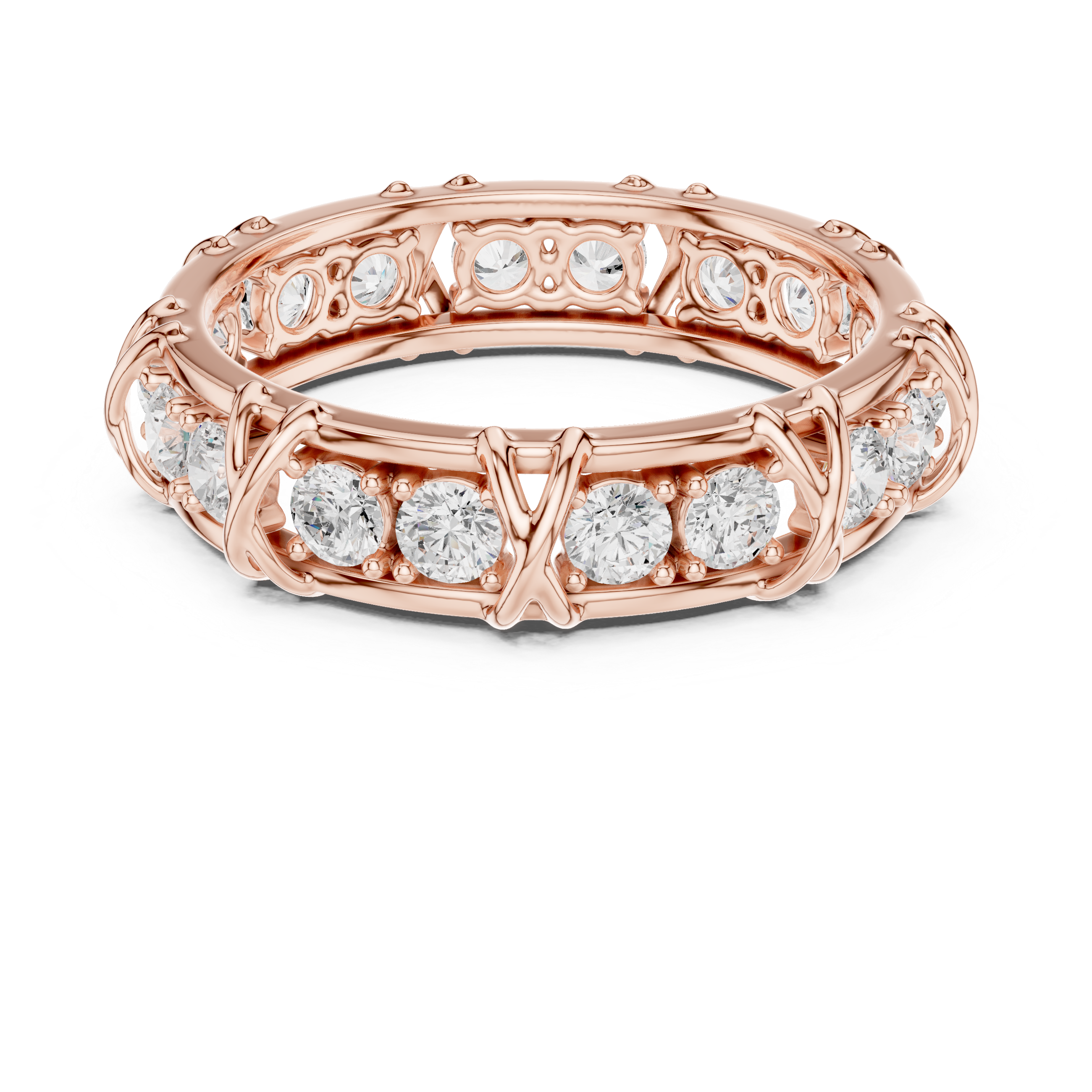 Round Diamond Eternity Wedding Band Ring