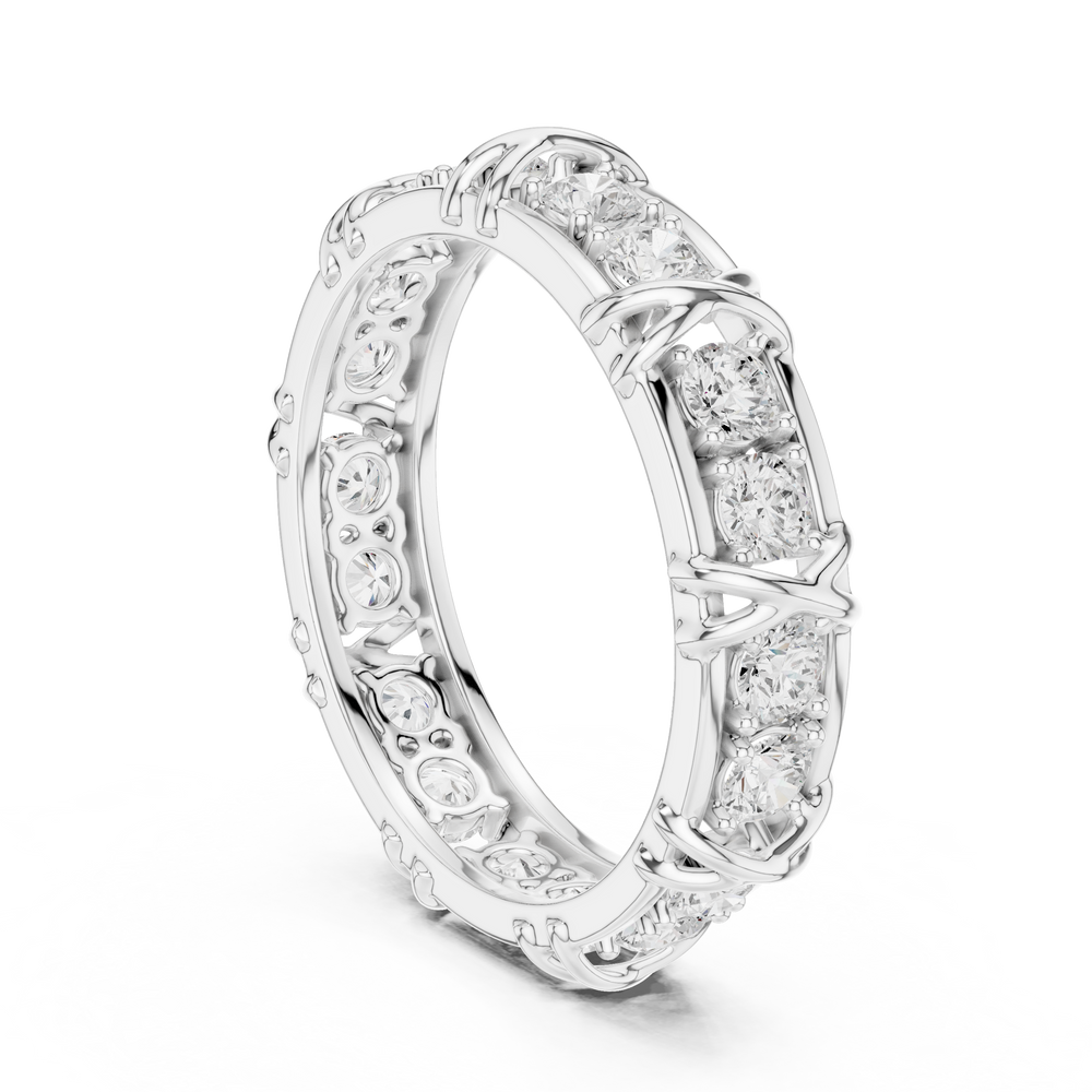 Round Diamond Eternity Wedding Band Ring