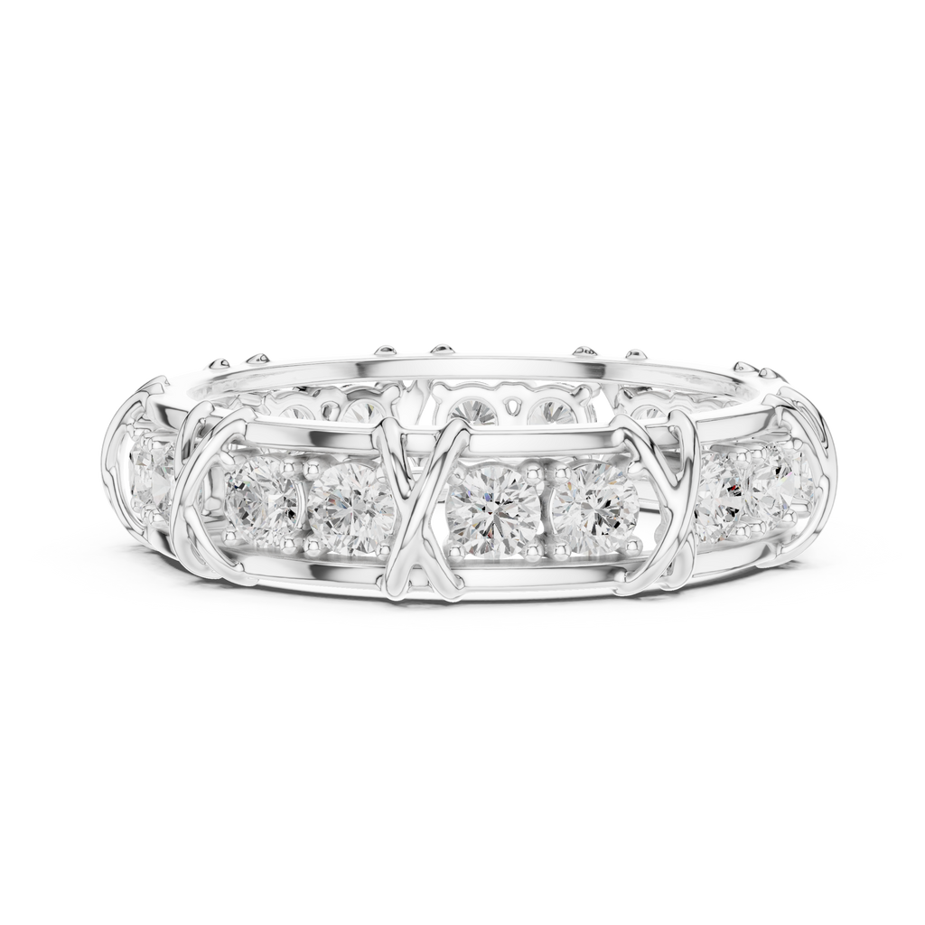 Round Diamond Eternity Wedding Band Ring