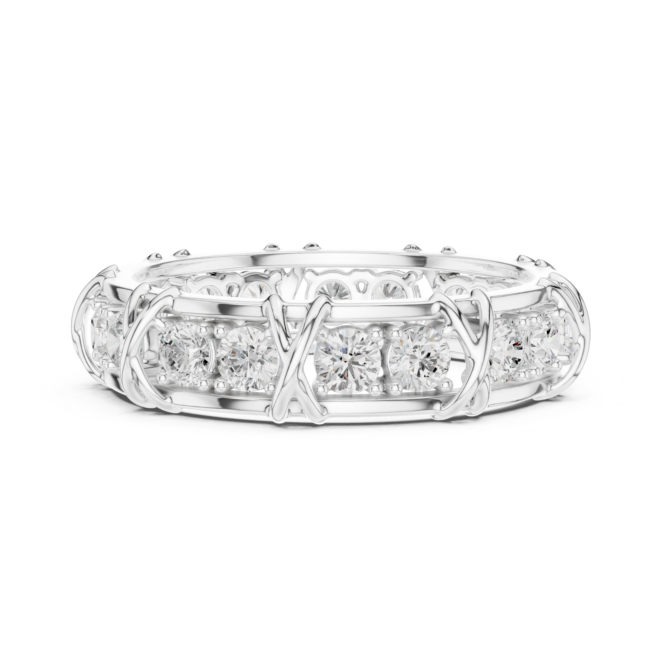 Round Diamond Eternity Wedding Band Ring