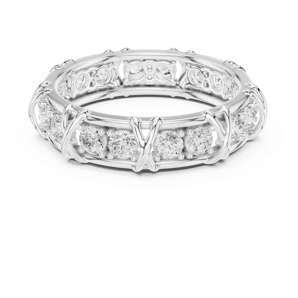 Round Diamond Eternity Wedding Band Ring